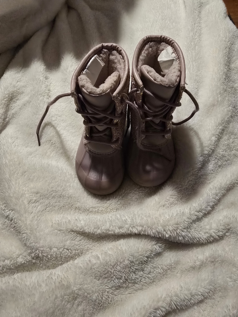 Kids Pink Fleece-Lined Winter Boots